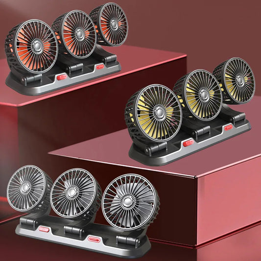 ventilador para carro tres cabezales
